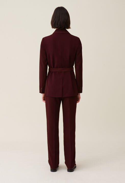 Veste tailleur boutonnée ceinturée