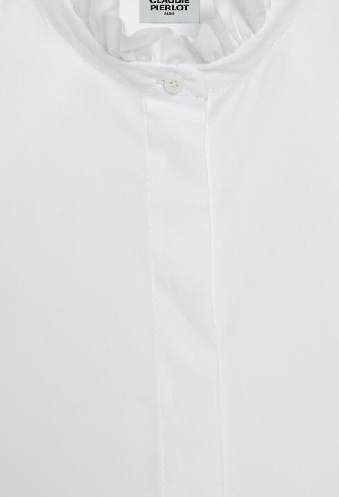 Chemise col volant blanche