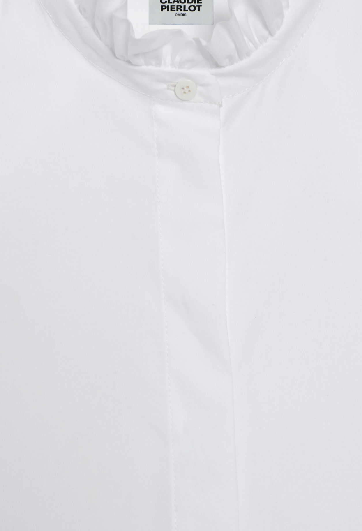 Chemise col volant blanche