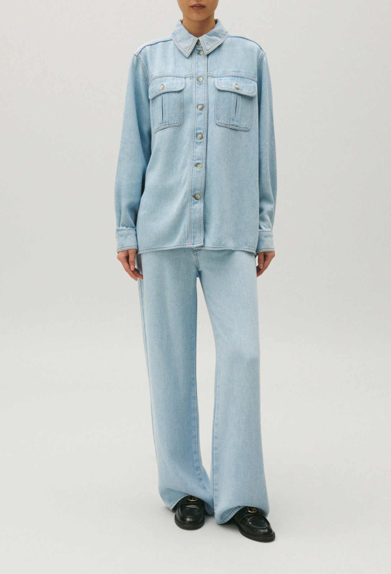 Chemise fluide bleue