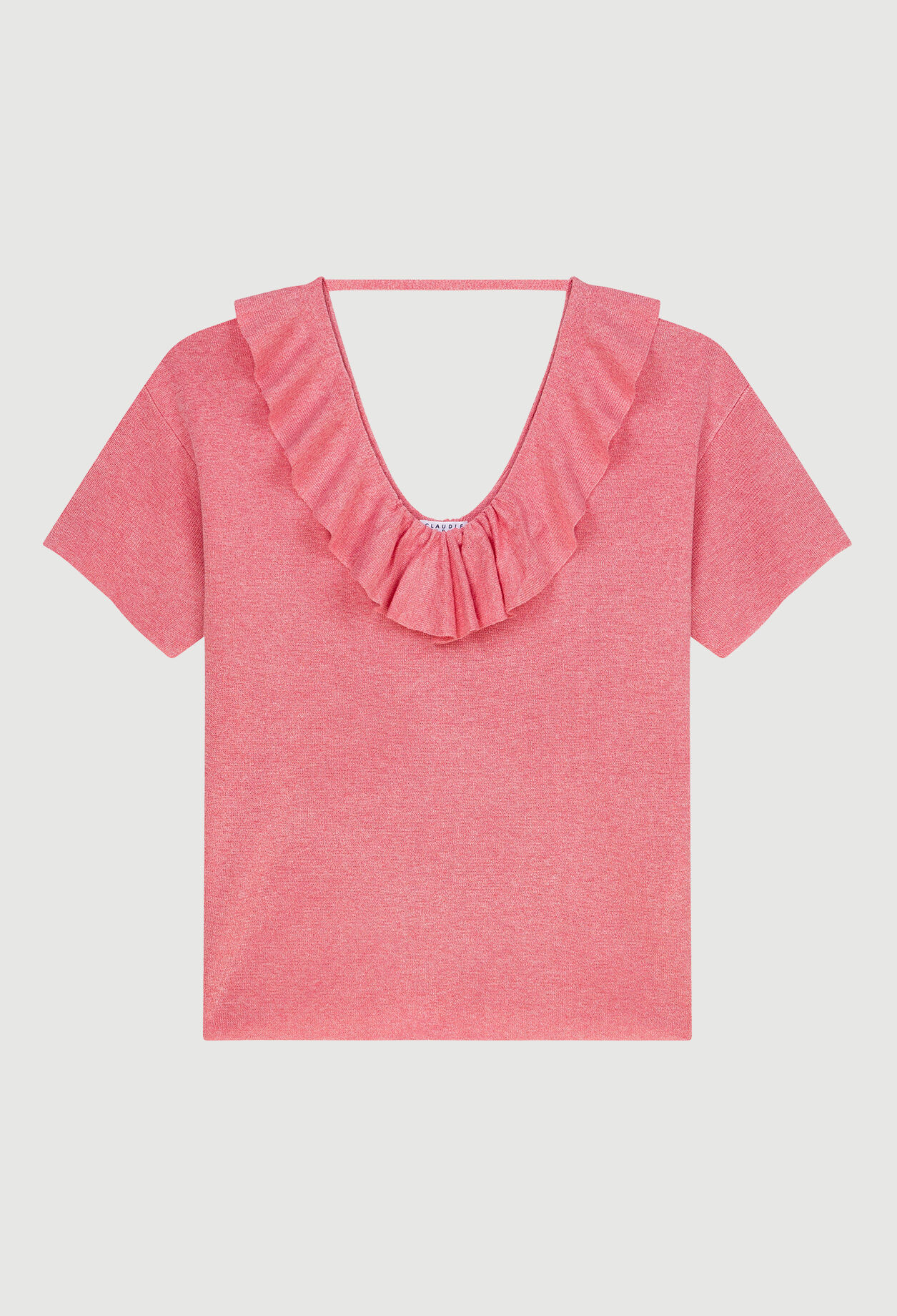 Pull à manches courtes volanté