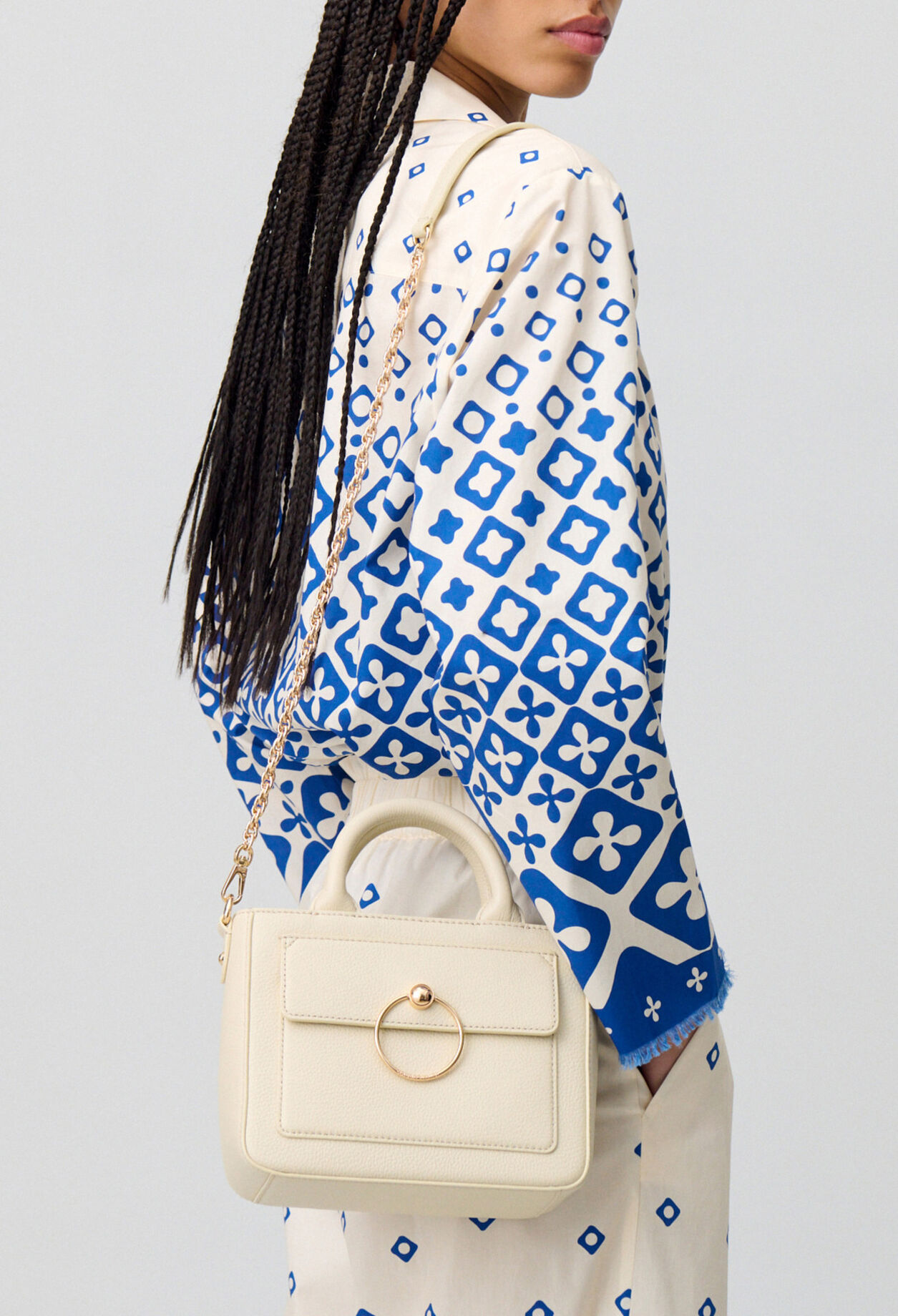 Sac Anouck cuir grain&eacute; cha&icirc;ne