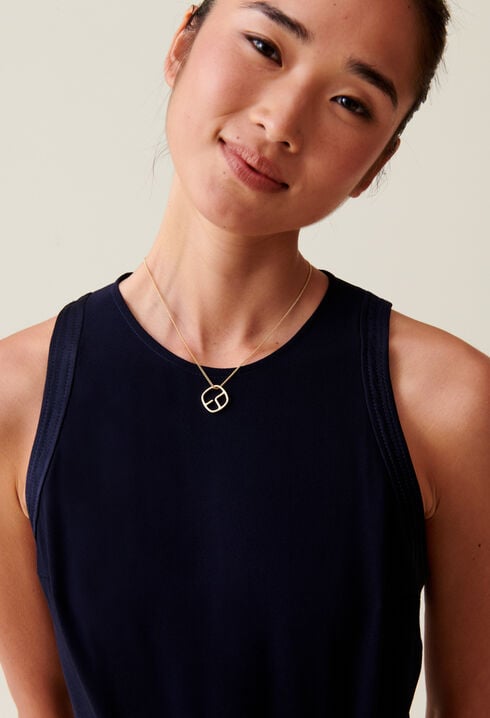 Collier pendentif monogramme doré