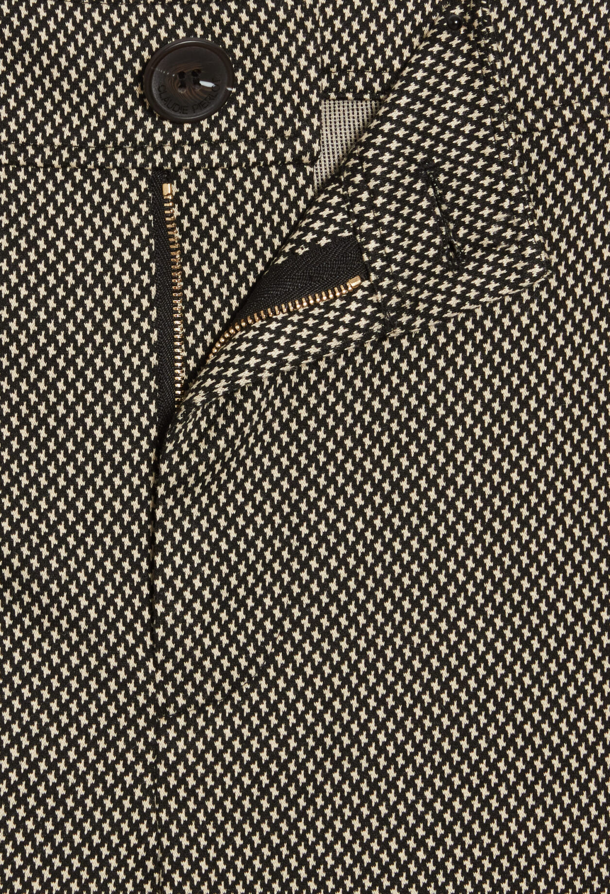 Pantalon droit imprimé chocolat