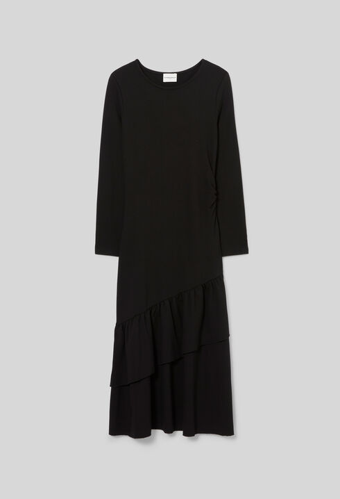 Robe moulante jersey volants