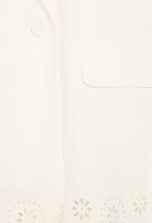 Veste tailleur lin mélangé écrue