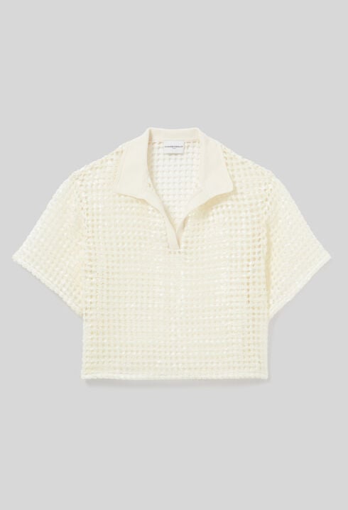 Top manches courtes crochet