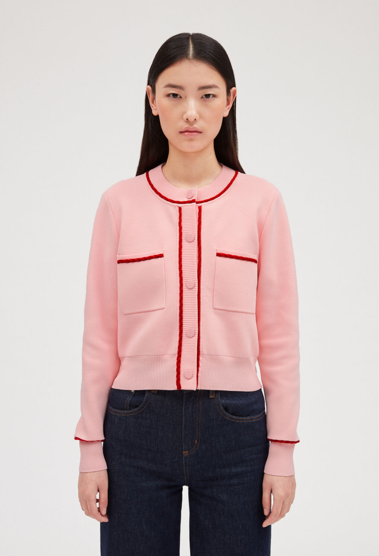 Cardigan liserés tressés