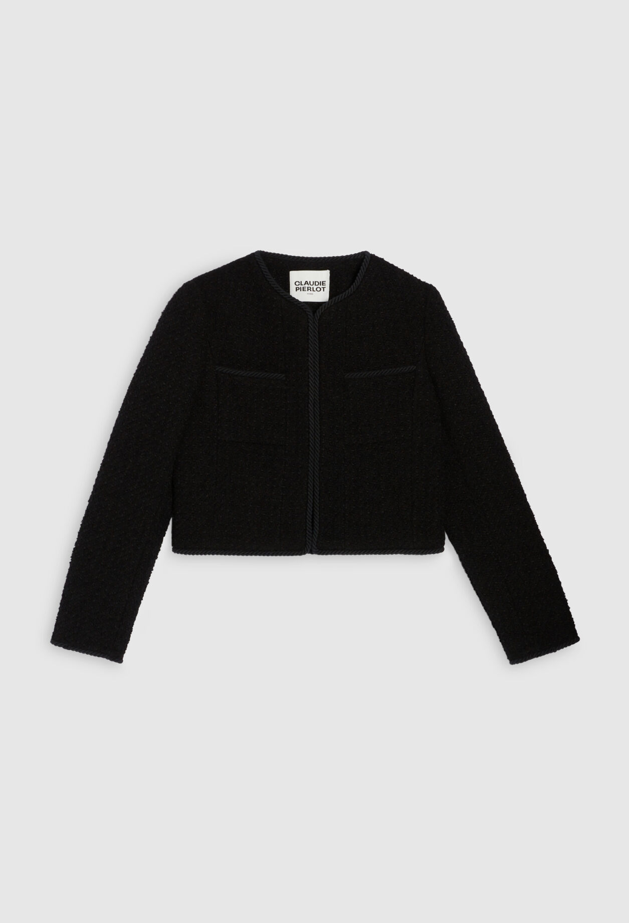 Veste courte tweed noire