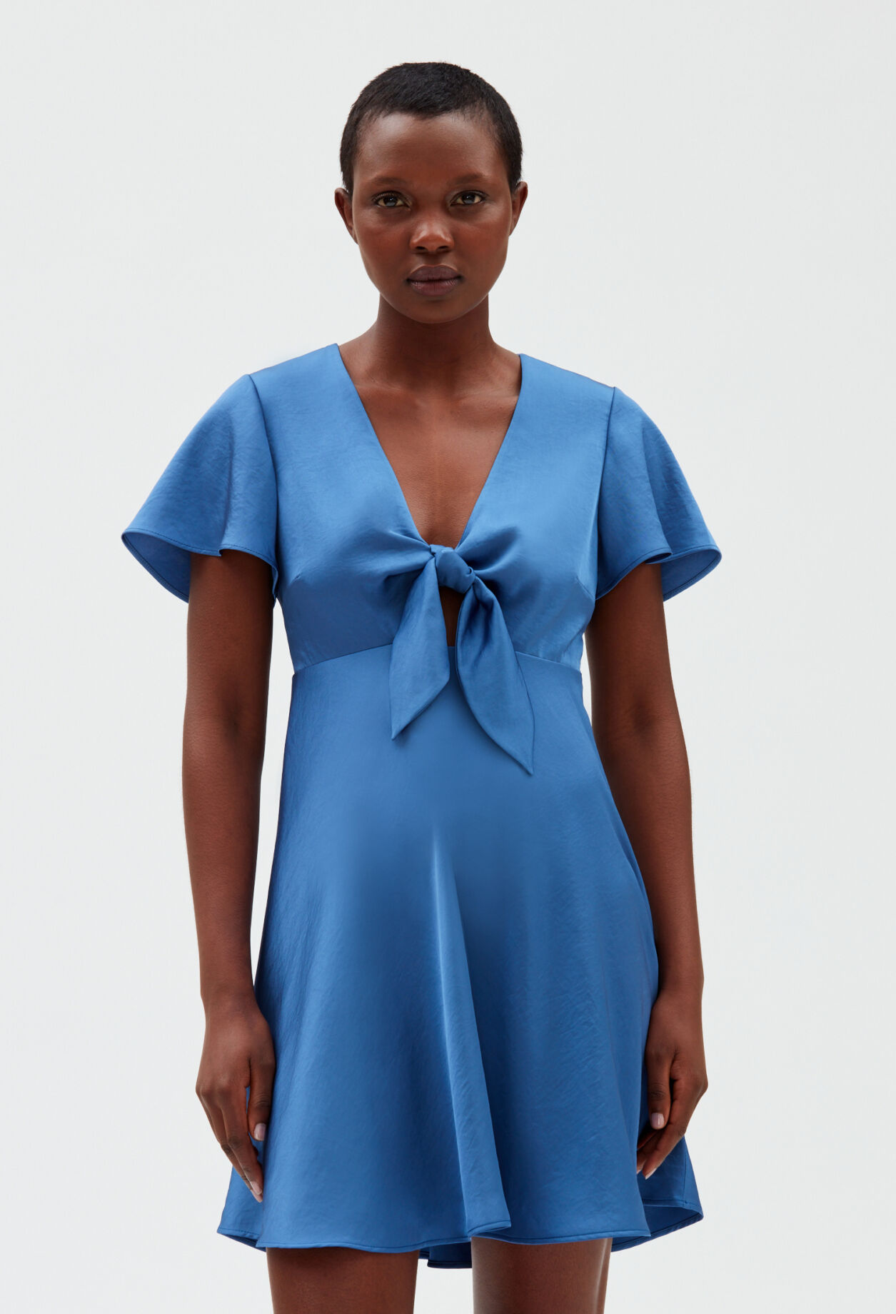 Robe courte fluide bleue pour femme Claudie Pierlot