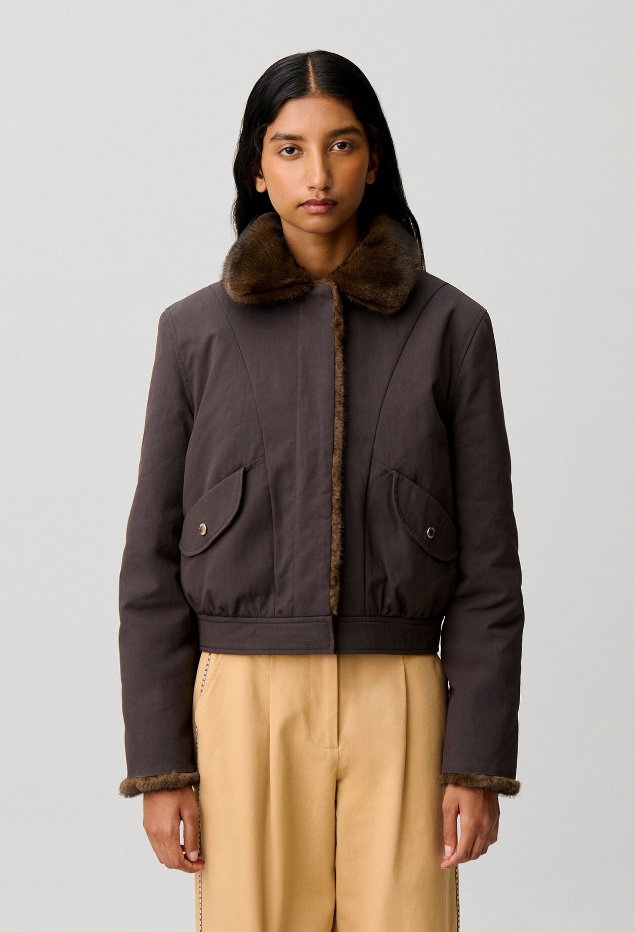 Parka courte nylon r&eacute;versible