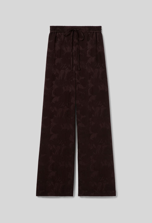 Pantalon large jacquard floral