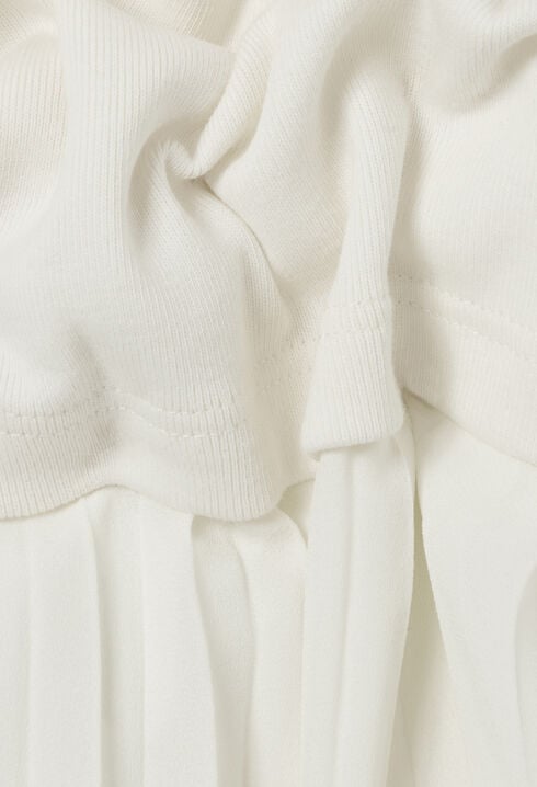 Robe midi Twist bi-matière ivoire