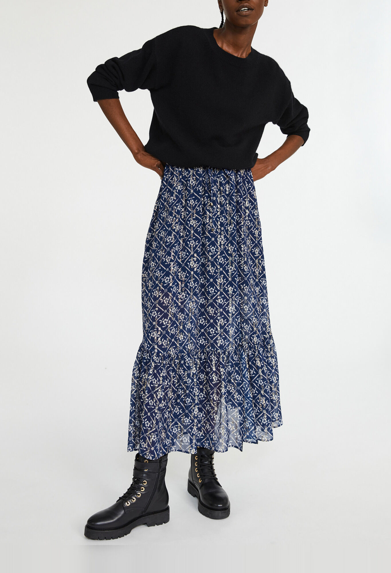 Jupe longue fluide imprimee pour femme Claudie Pierlot