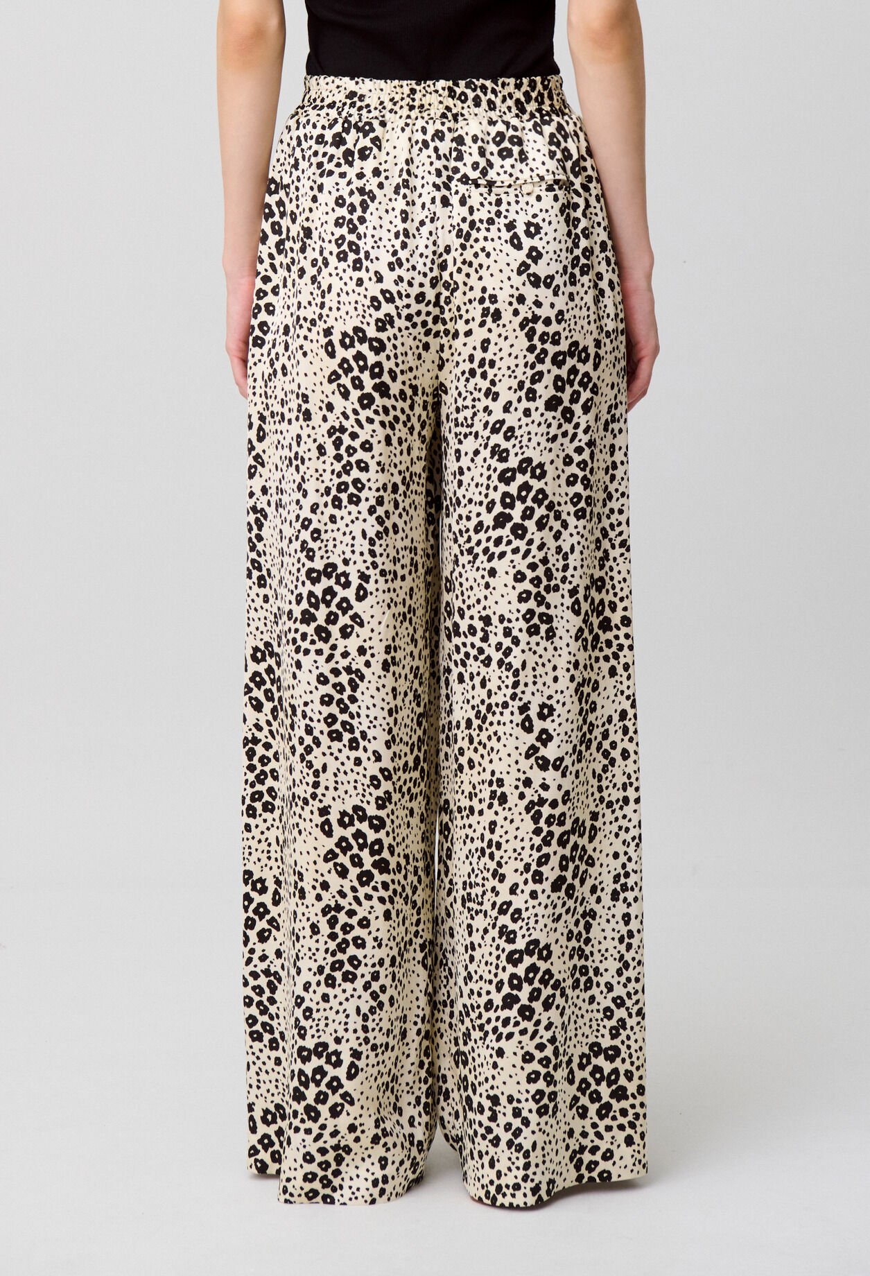 Pantalon satin imprimé animal