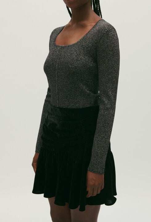Pull scintillant argent