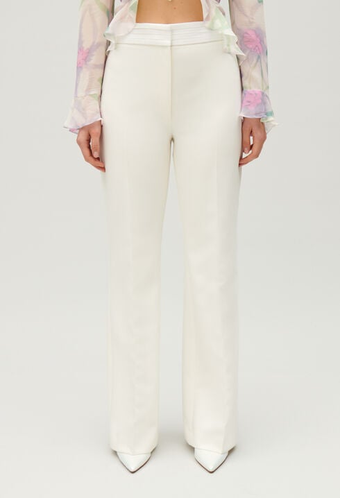 Pantalon droit tailleur blanc