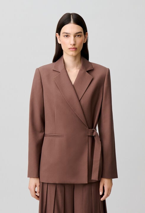 Veste droite double boucle argent&eacute;e