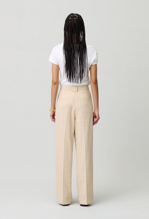 Pantalon large taille haute