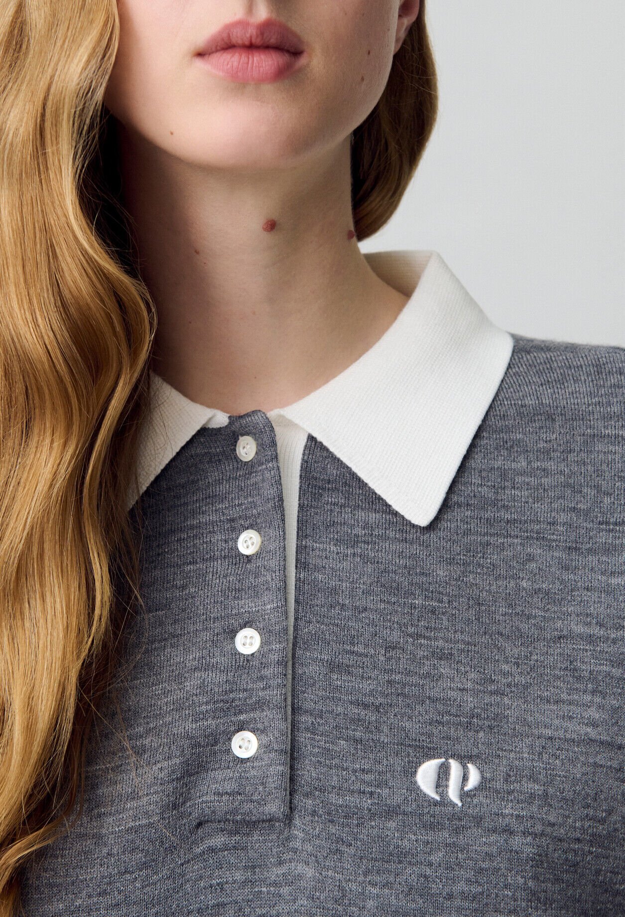 Pull polo maille fine
