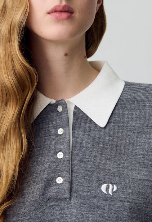 Pull polo maille fine