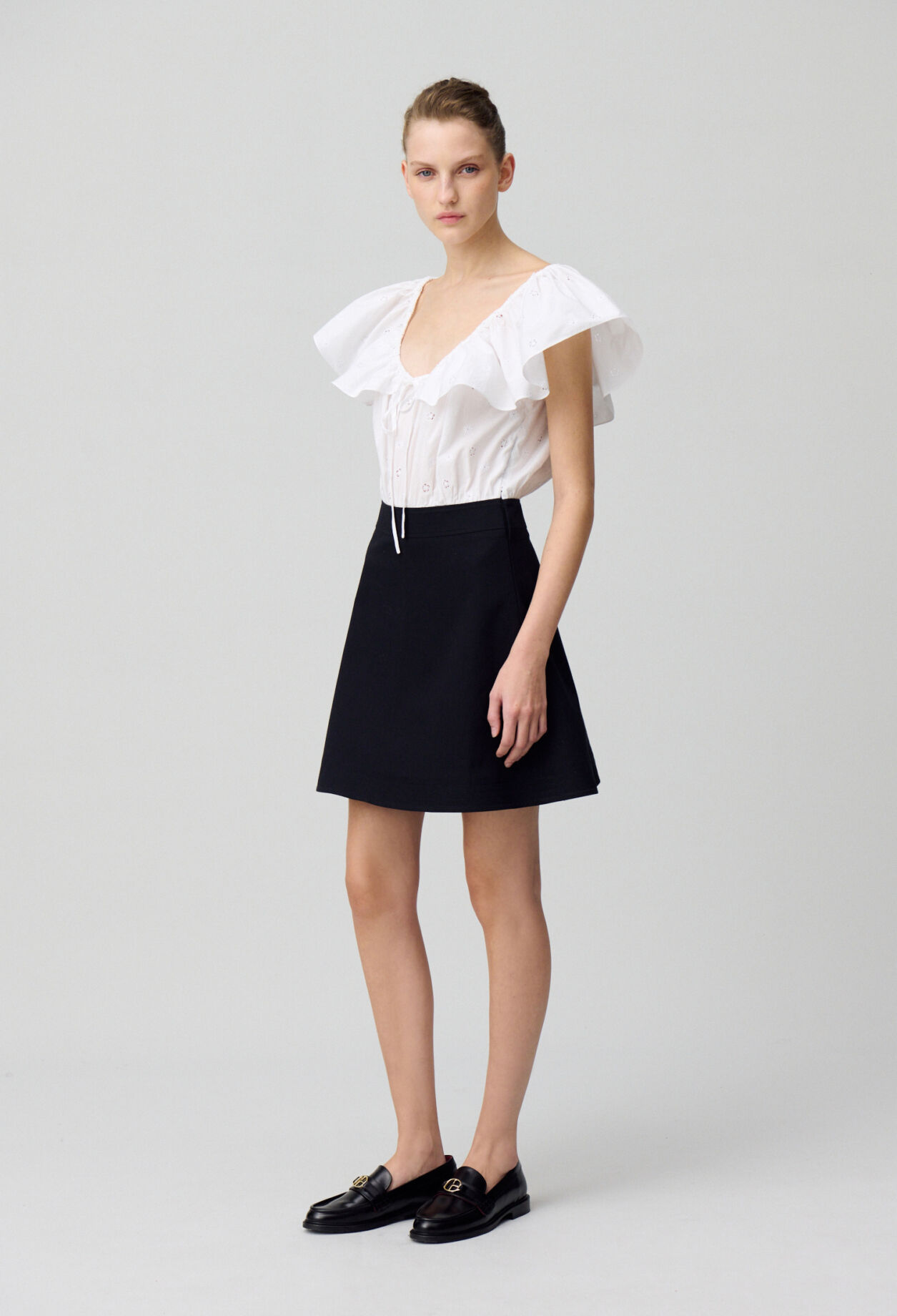 Robe courte bi-matières
