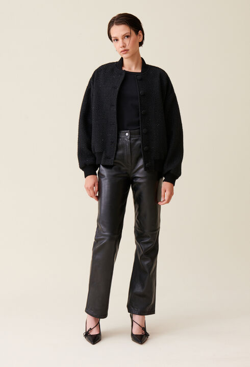 Bomber tweed noir