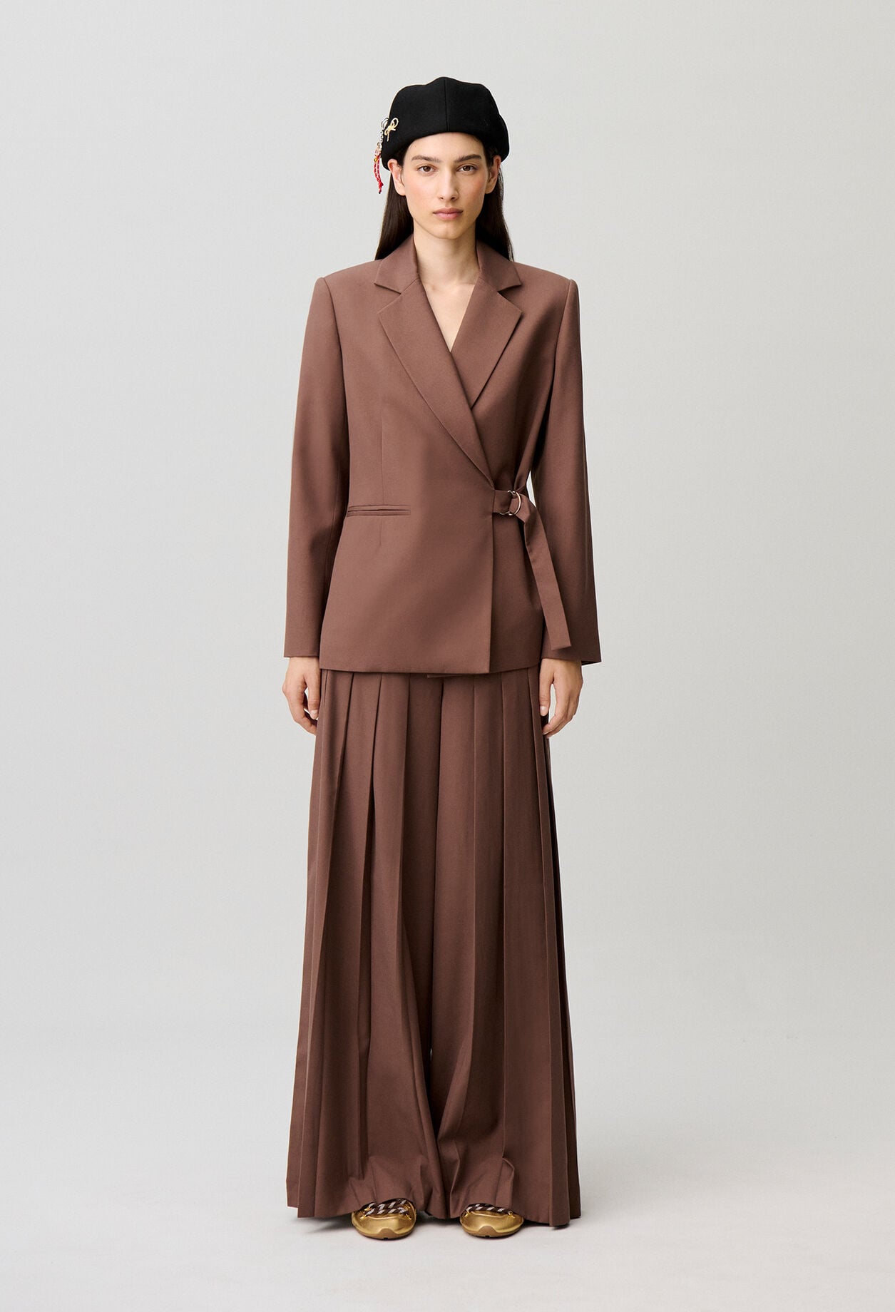 Veste droite double boucle argent&eacute;e