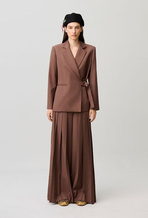 Veste droite double boucle argent&eacute;e
