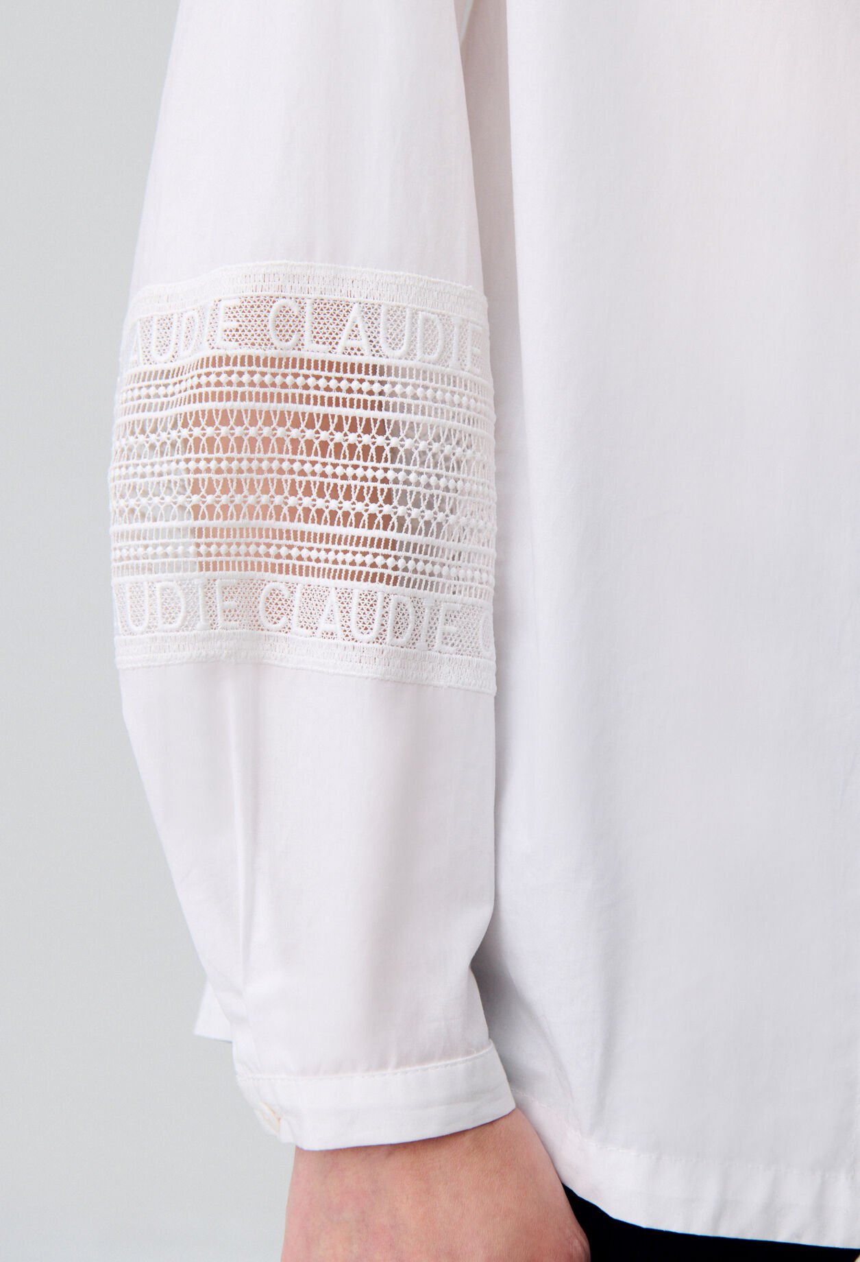 Chemise coton col volanté