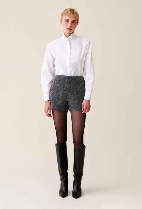 Short tweed gris