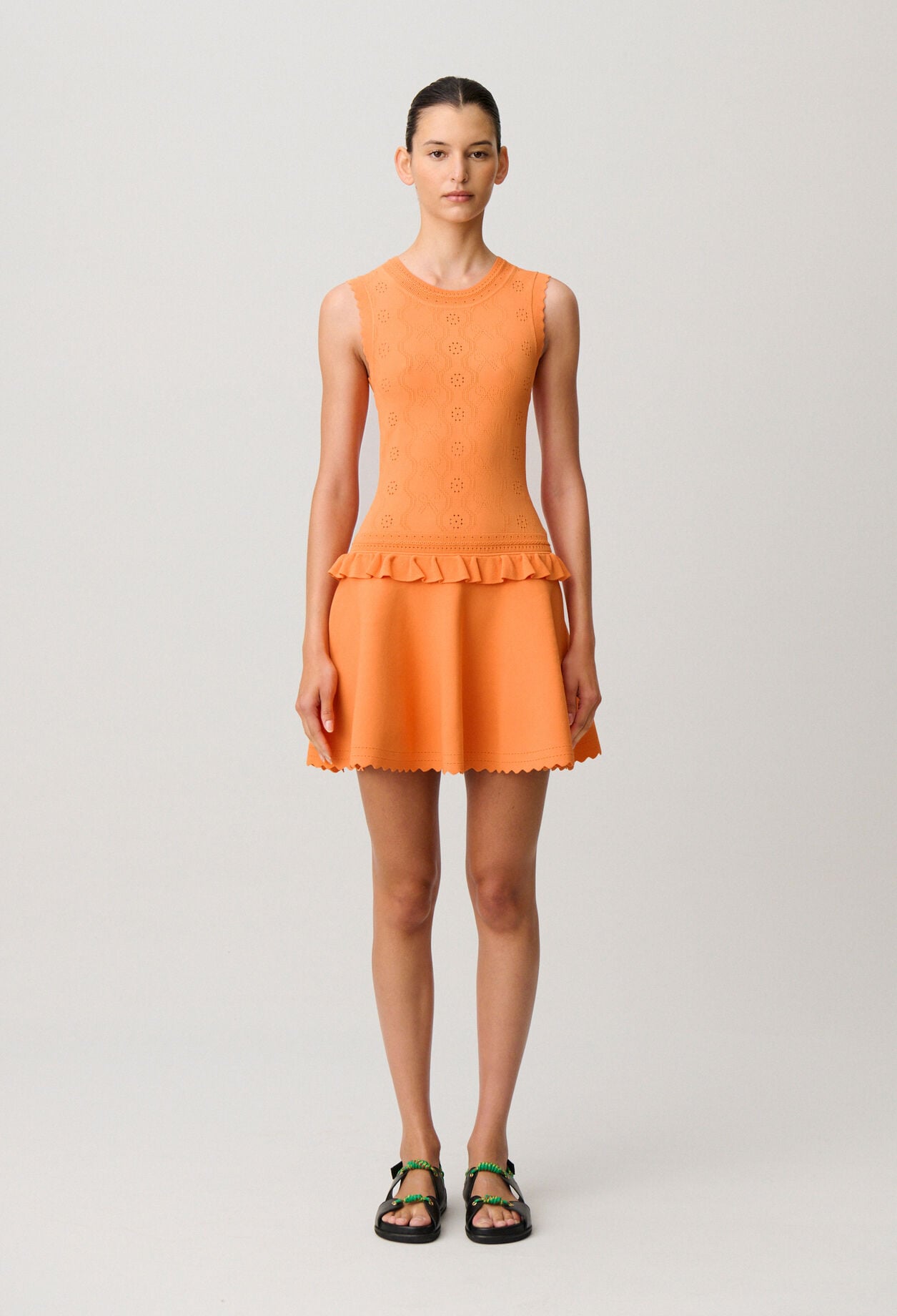 Robe maille volant