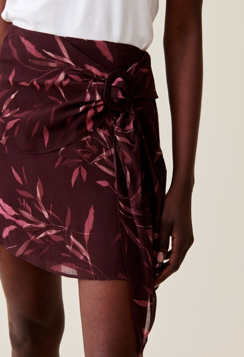 Jupe fluide courte motif floral