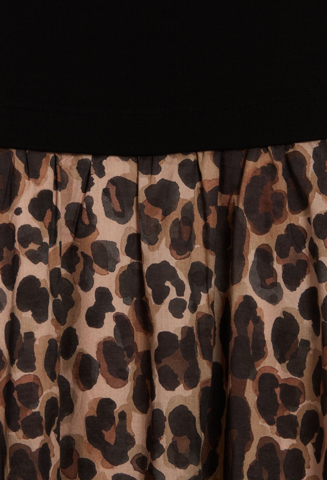 Robe midi bimatière léopard