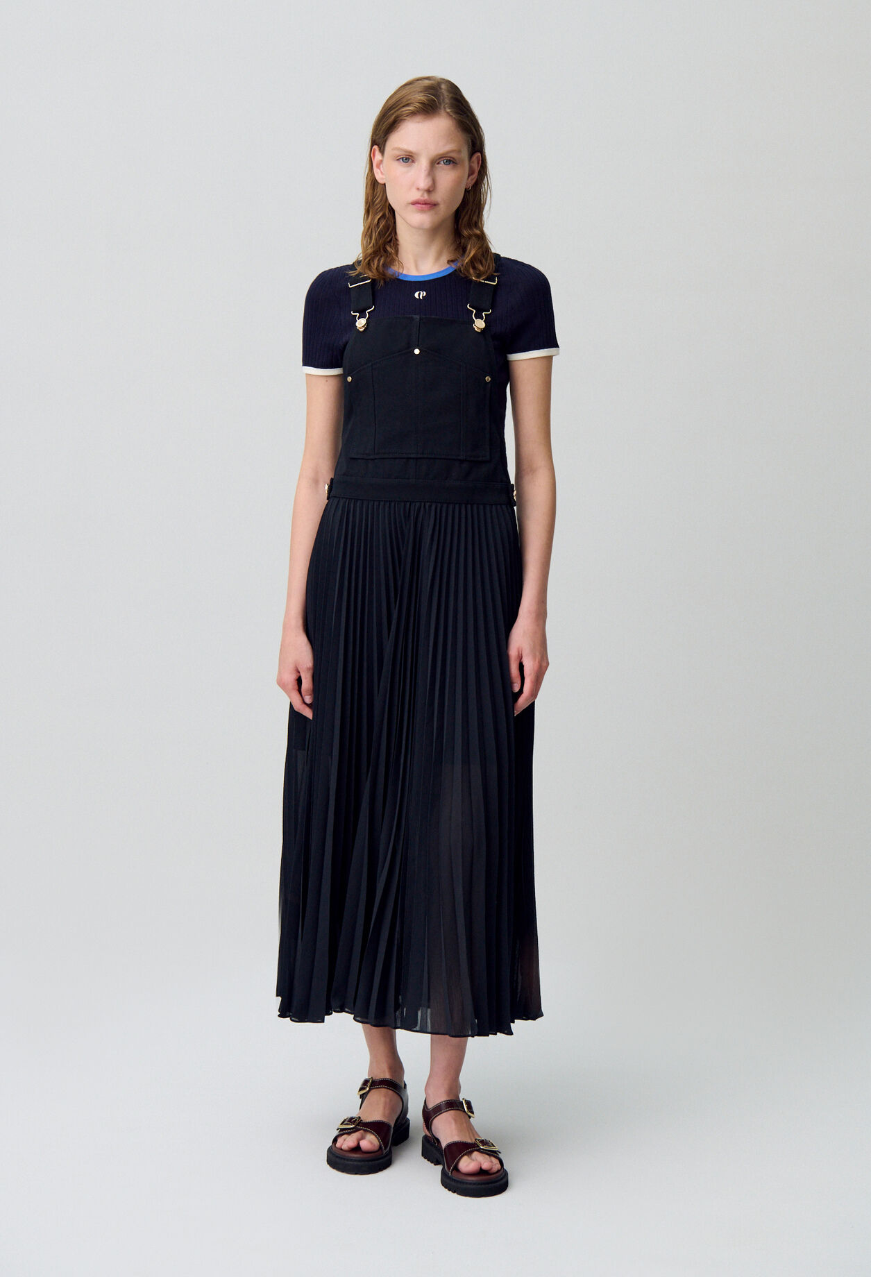 Robe longue plissée