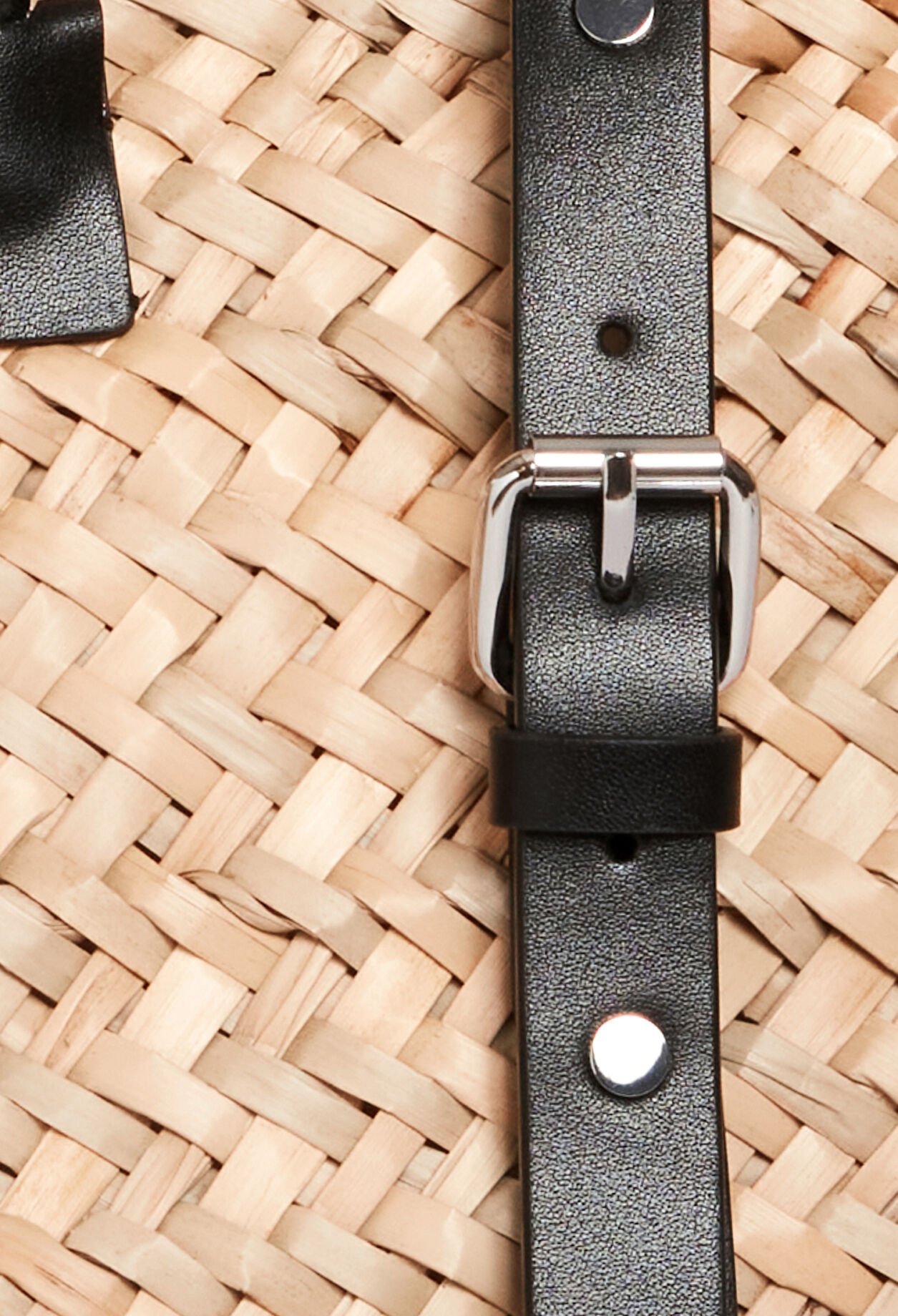 Panier paille et shearling