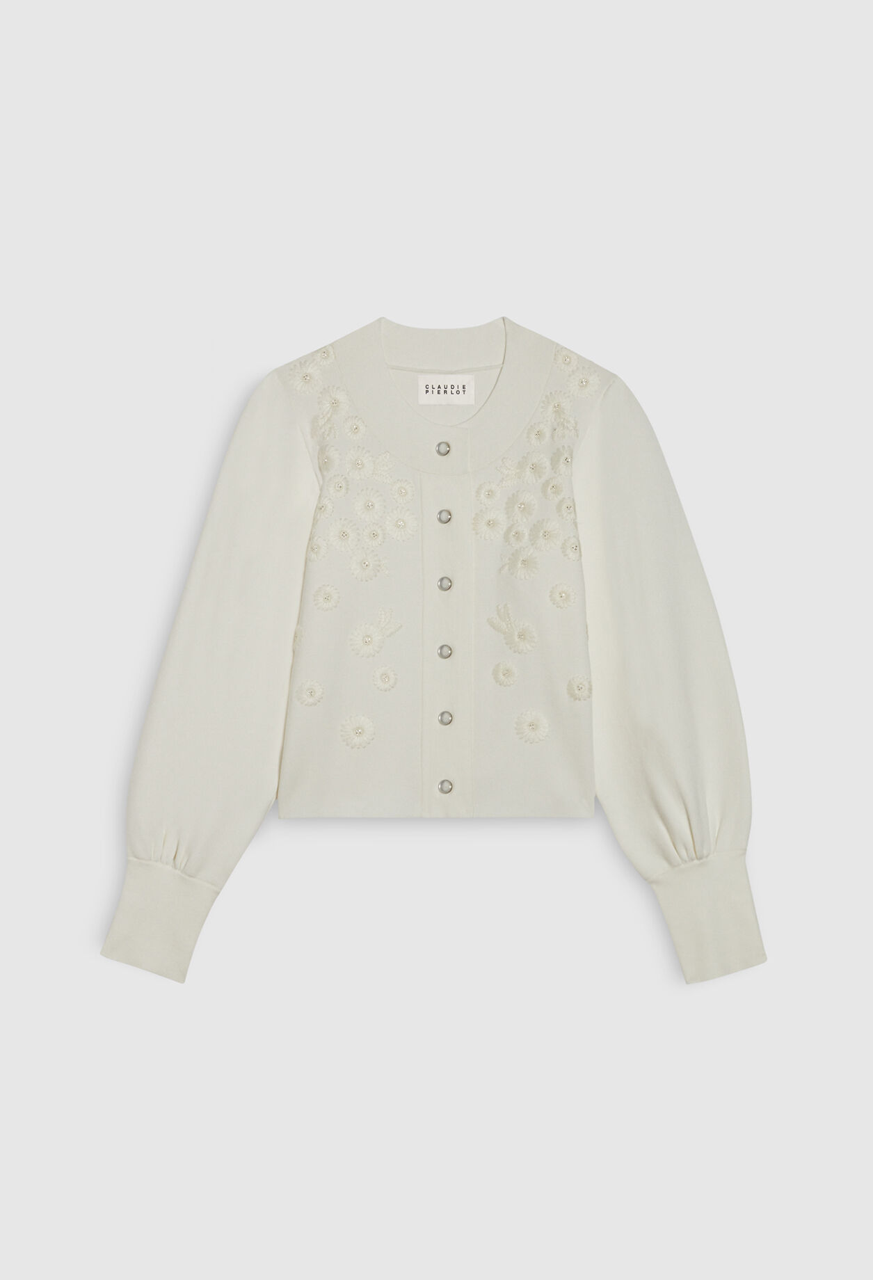 Cardigan fleurs brodées