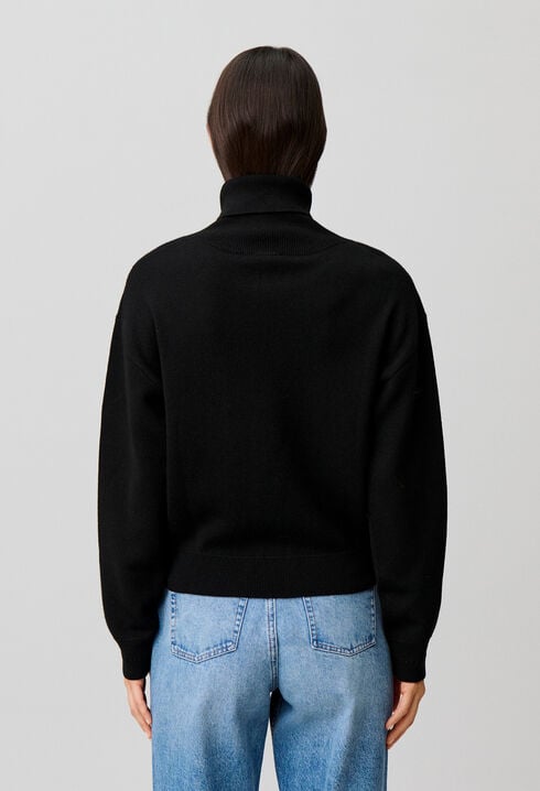 Cardigan maille zipp&eacute; col camionneur