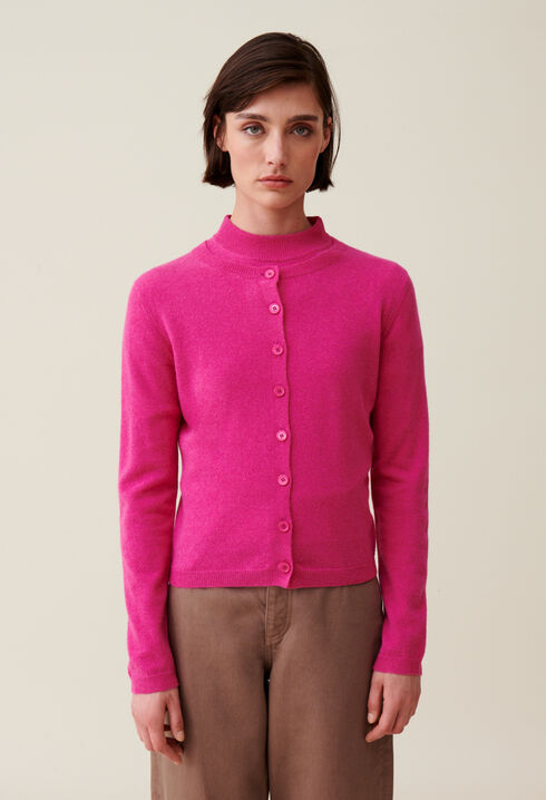 Cardigan laine boutonné broderie CP