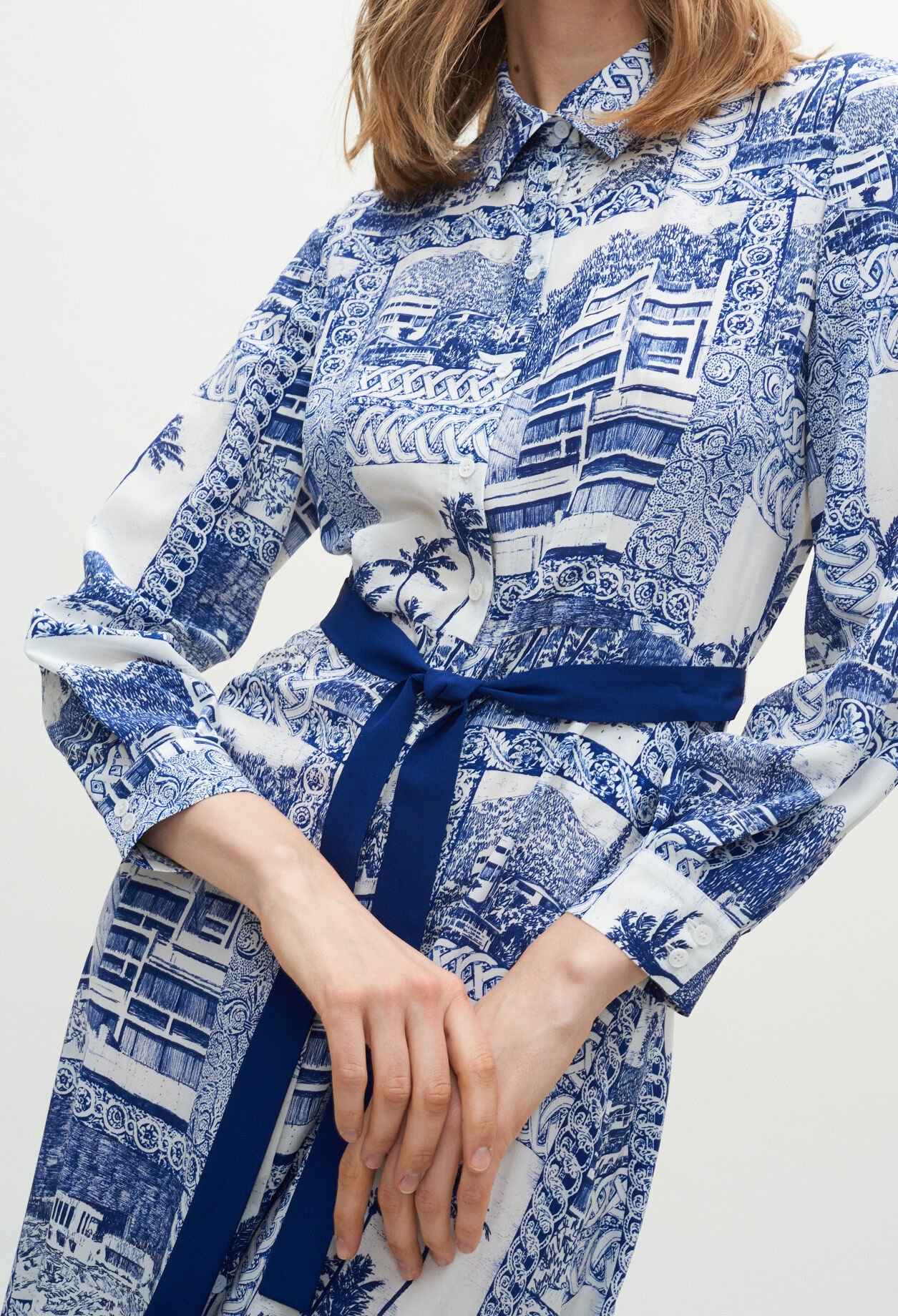 Robe longue toile de Jouy