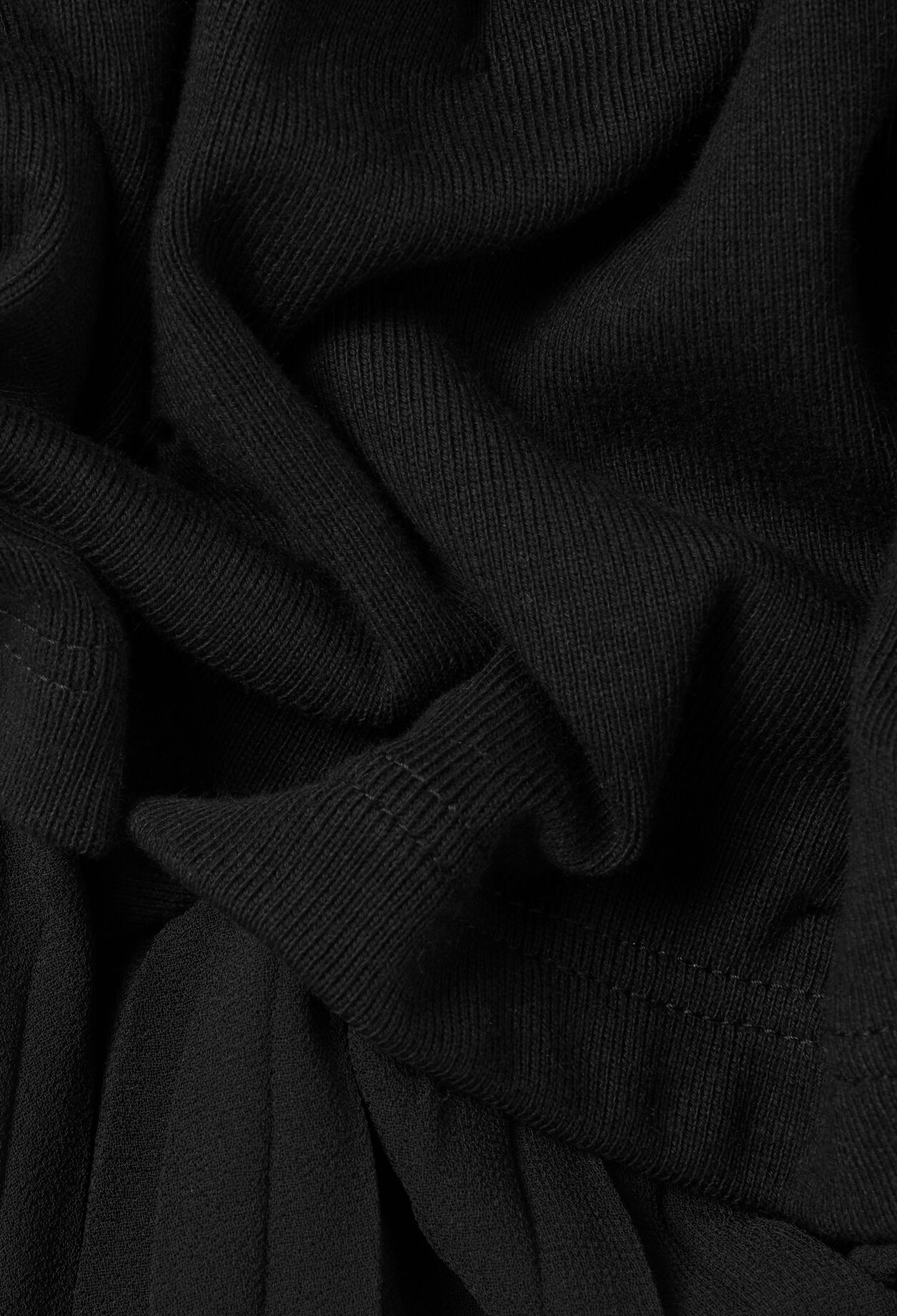 Robe midi Twist bi-matière noire