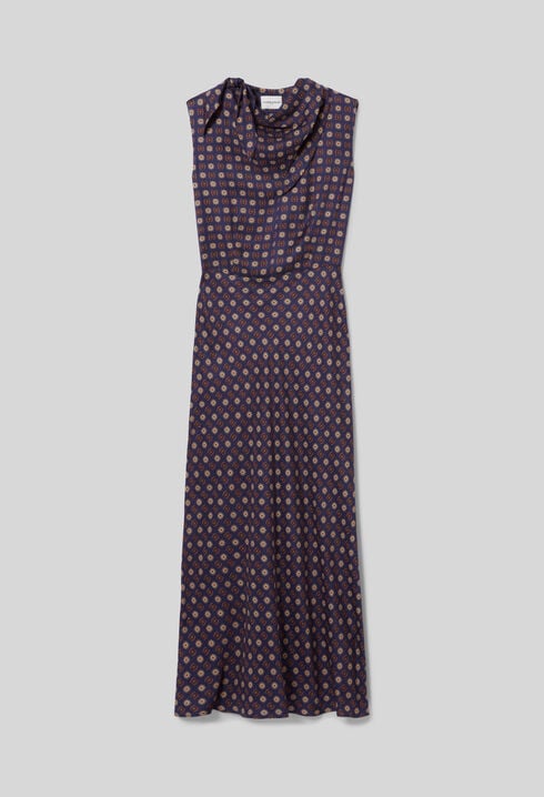 Robe fluide col foulard