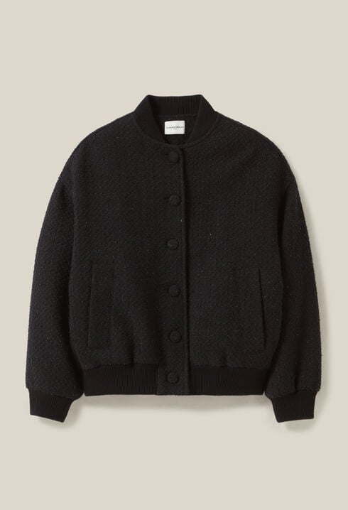 Bomber tweed noir