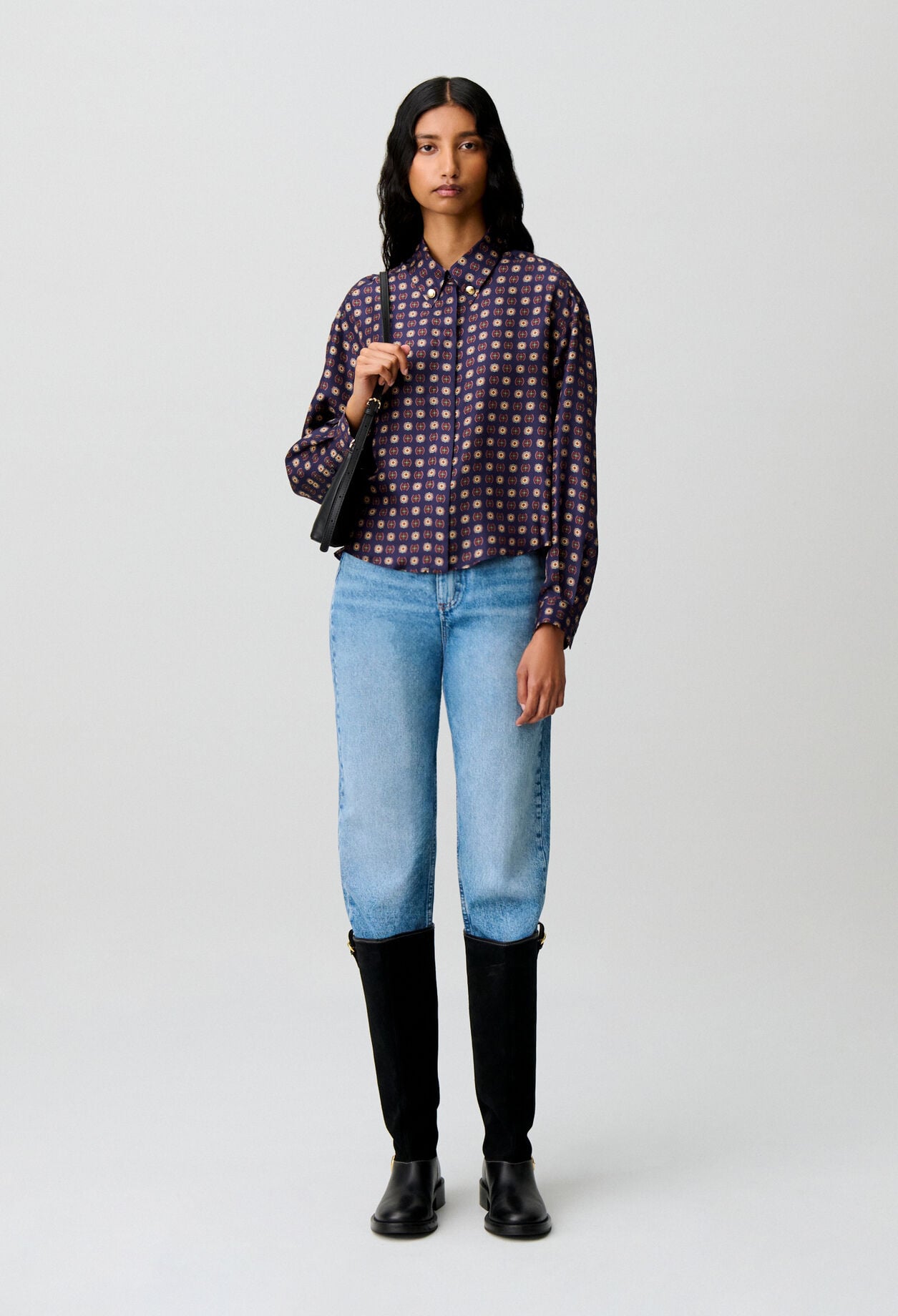 Chemise imprim&eacute;e soie