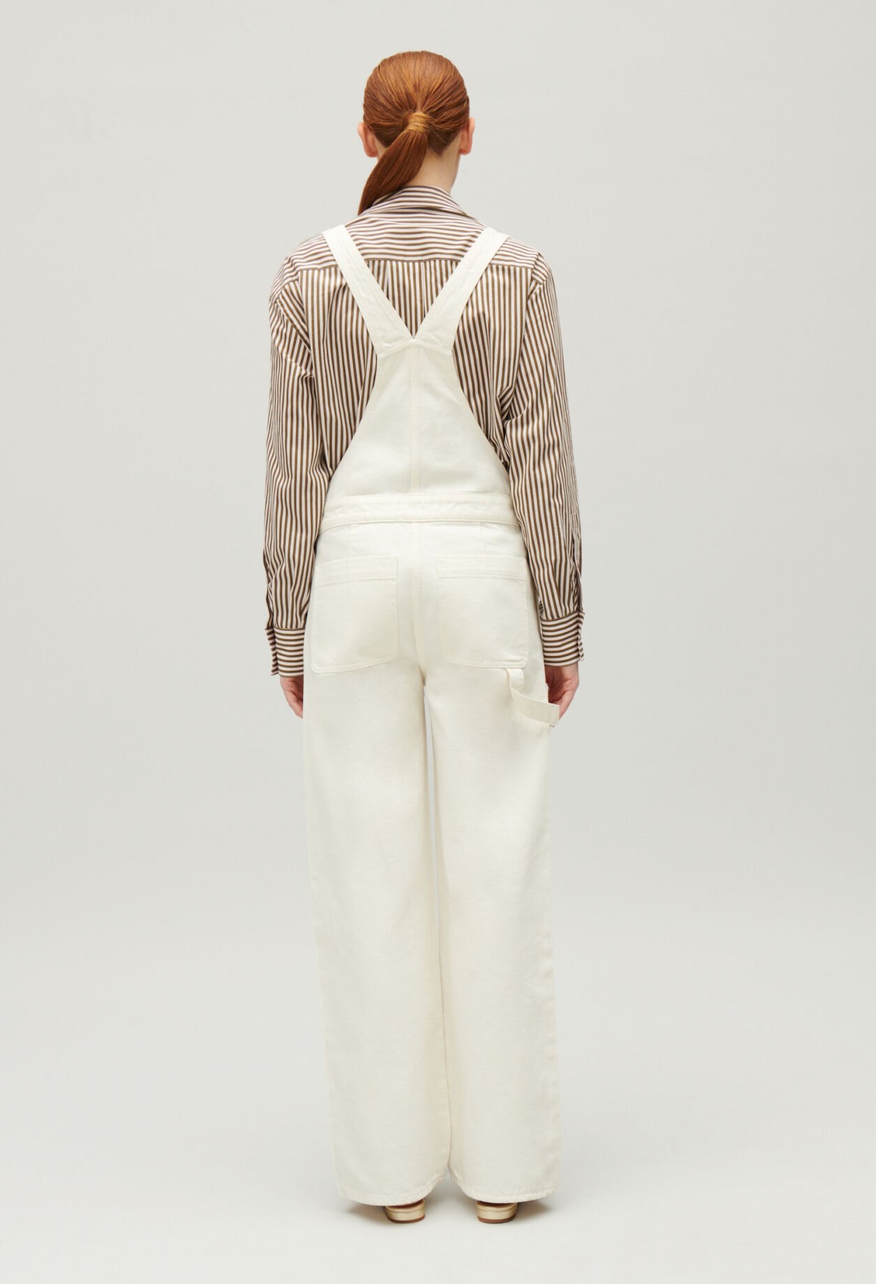 Salopette en denim écru