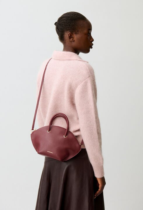 Sac cuir lisse anneaux dor&eacute;s