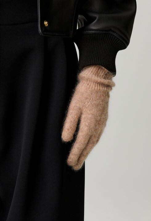 Gants longs maille poilue