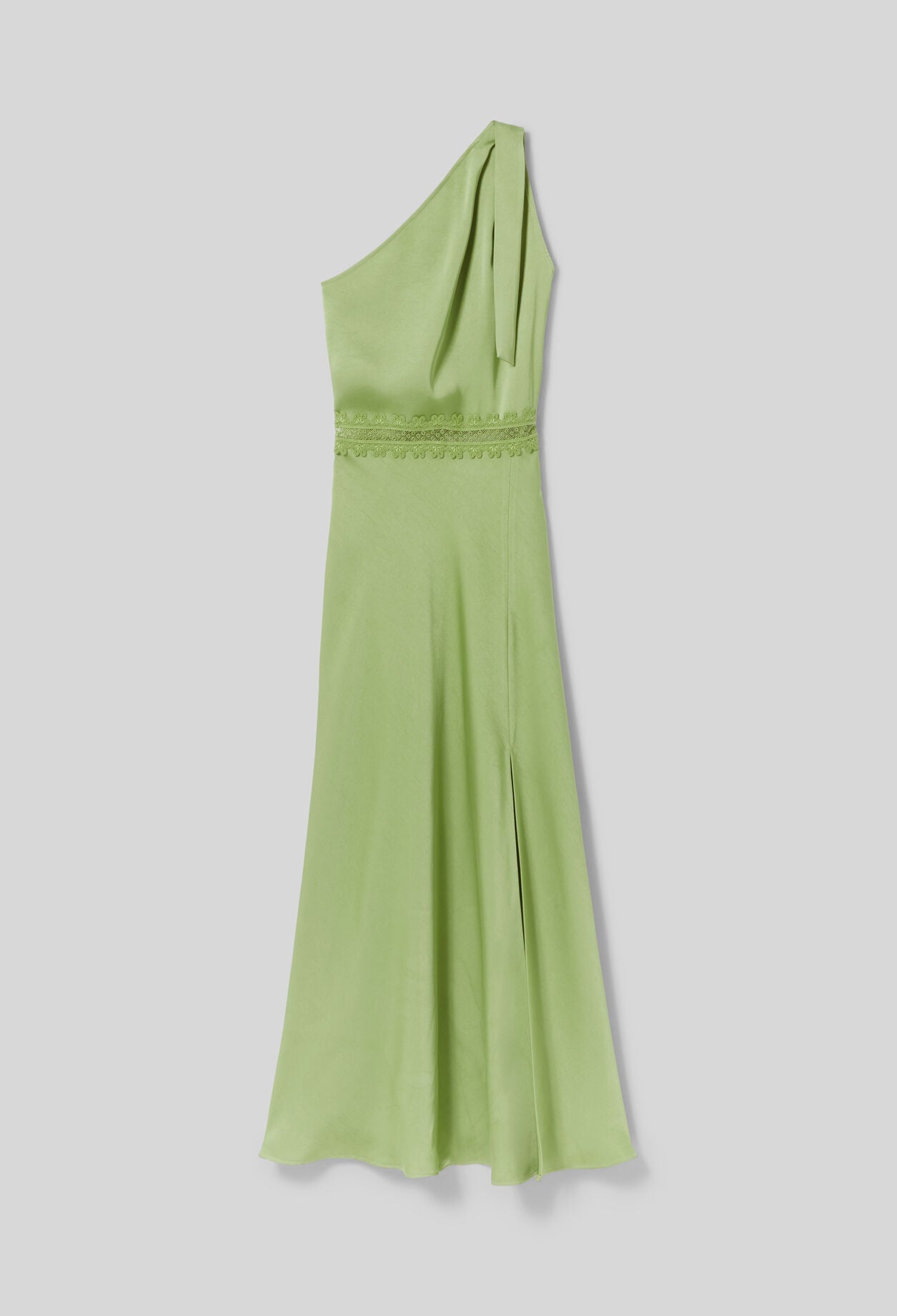 Robe longue satin&eacute;e dentelle