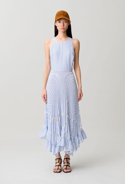 Robe midi &agrave; pois