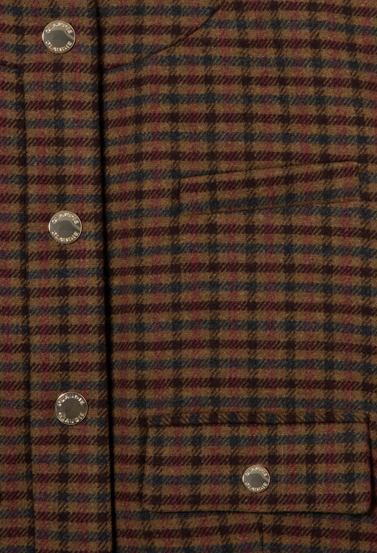 Veste droite &agrave; carreaux
